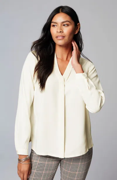 Jjill J.jill Wearever Refined Woven Top In Cream