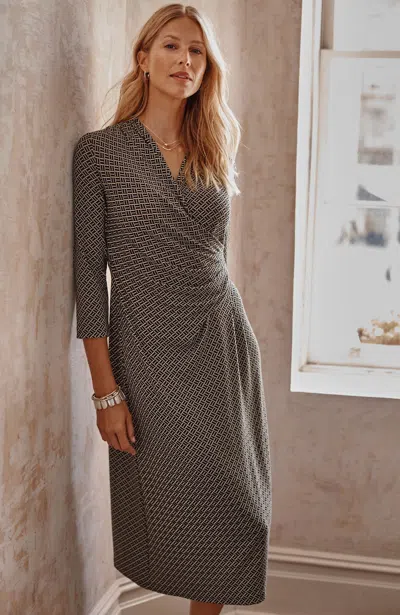 Jjill J.jill Wearever Side-pleated Dress In Black Playful Geo