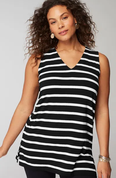 Jjill J.jill Wearever Sleeveless Layering Tunic In Black,white