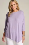 Jjill J.jill Wearever Slub-knit Asymmetric Dipped-hem Top