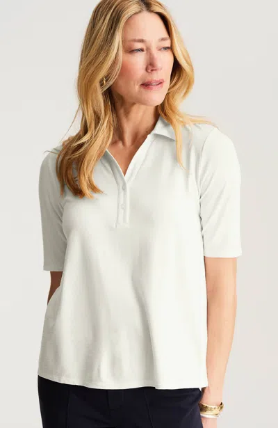Jjill Wearever Slub-knit A-line Polo In White