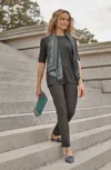 Jjill J.jill Ponte Welt-pockets Slim-leg Pants In Grey Lead