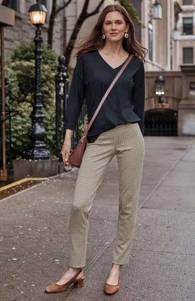 Jjill J.jill Wearever Smooth-fit Jacquard Slim-leg Pants In Multi