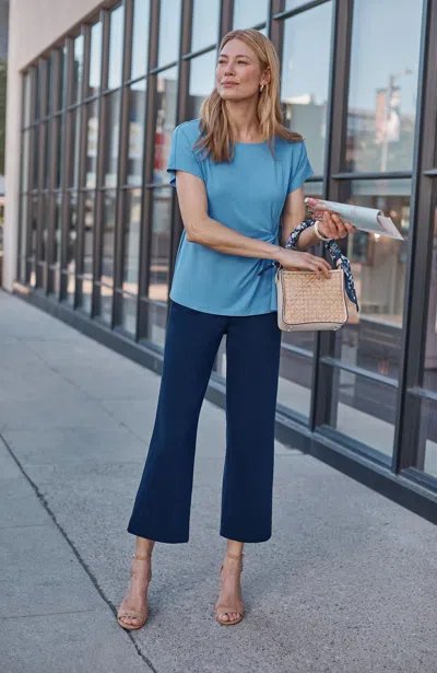 Jjill Wearever Smooth-fit Cropped Knit Jeans In Blue