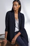 Jjill J.jill Wearever Soft Blazer In Navy Blue Classic Pindot