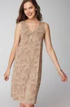 Jjill J.jill Wearever Soft-v-neck A-line Dress In Branch Elegant Leopard
