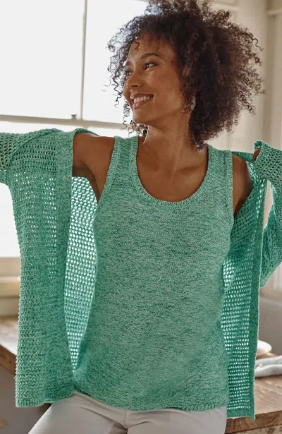 Jjill J.jill Wearever Spray-dyed Tank In Verdigris,cream