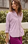 JJILL J.JILL WEAREVER STEPPED-HEM BUTTON-FRONT SHIRT