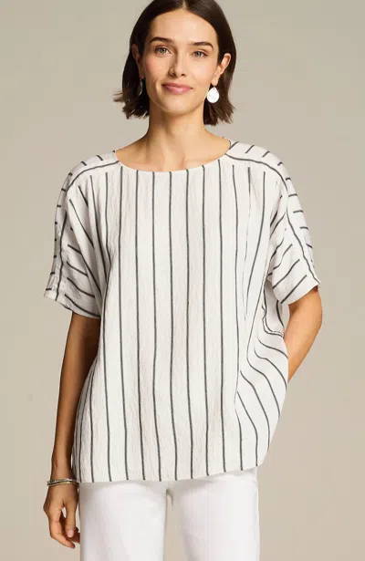 Jjill J.jill Wearever Stitched-stripes Popover In Multi