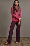 Jjill J.jill Wearever Straight-leg Trousers In Black Cherry