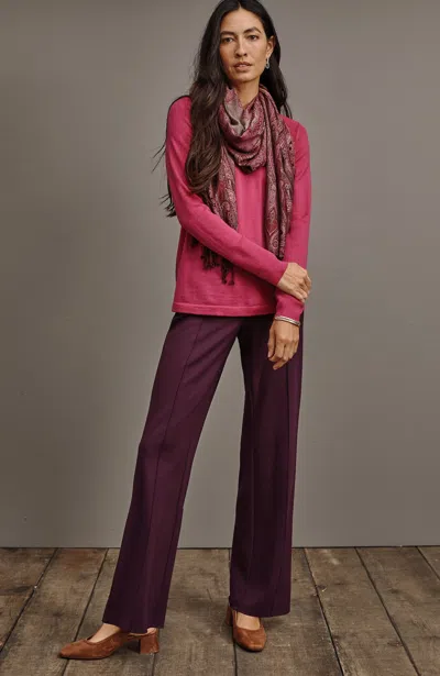 Jjill J.jill Wearever Straight-leg Trousers In Black Cherry