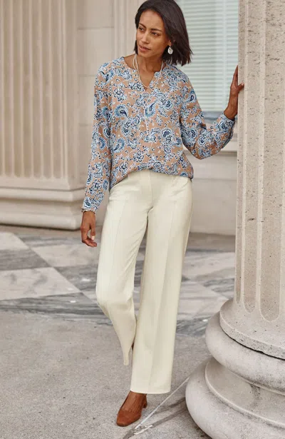 Jjill J.jill Wearever Straight-leg Trousers In Cream