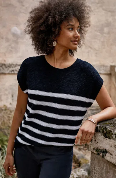 Jjill J.jill Wearever Textured Cap-sleeve Sweater In Multi