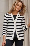 Jjill J.jill Wearever Textured Collared Cardi In Barley,black