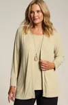 Jjill J.jill Wearever Textured-knit Open-front Jacket In Oatmeal