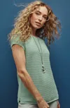 Jjill J.jill Wearever Textured Short-sleeve Pullover In Lucite Heather