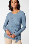 Jjill J.jill Wearever Tie-waist Top In Moonlit Sky