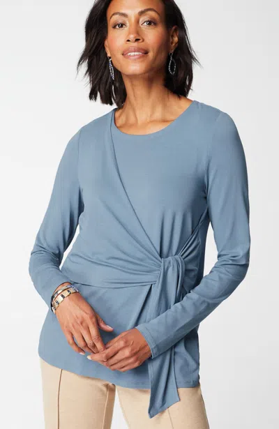Jjill J.jill Wearever Tie-waist Top In Moonlit Sky