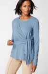 Jjill J.jill Wearever Tie-waist Top In Moonlit Sky