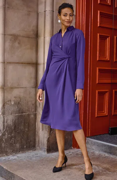 Jjill J.jill Wearever Twist-front Shirtdress In Tanzanite