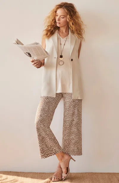 Jjill J.jill Wearever Wide-leg Crops In Branch Elegant Leopard