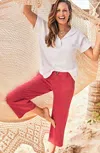 Jjill J.jill Wide-leg Welt-pocket Crops In Light Pomegranate
