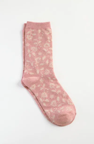 Jjill J.jill Wildflower Crew Socks In Pink