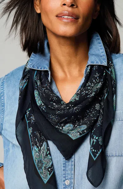 Jjill J.jill Winter Wonderland Square Scarf In Navy Blue Multi