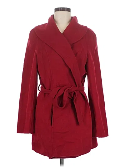 Pre-owned Jjill Wool Coat In Red