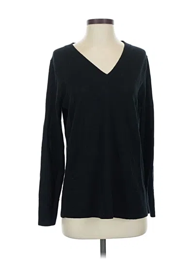 Pre-owned Jjill Wool Pullover Sweater In Black