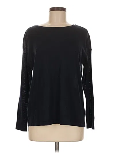 Pre-owned Jjill Wool Pullover Sweater In Black