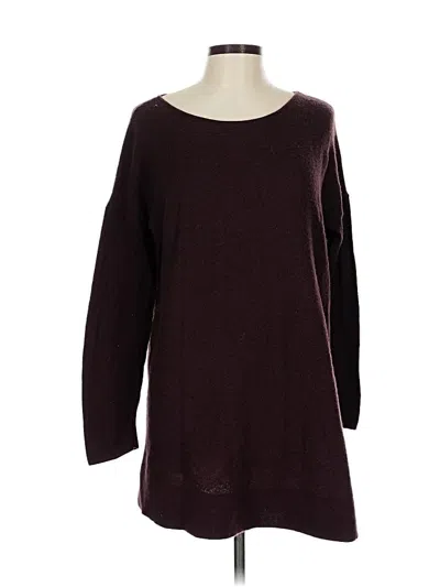 Pre-owned Jjill Wool Pullover Sweater In Burgundy