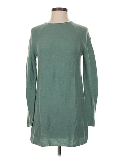 Pre-owned Jjill Wool Pullover Sweater In Green
