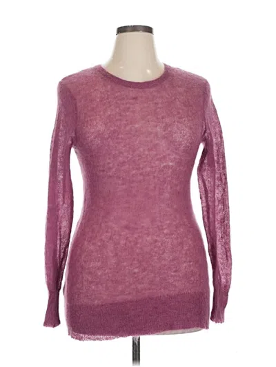 Pre-owned Jjill Wool Pullover Sweater In Purple