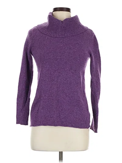 Pre-owned Jjill Wool Pullover Sweater In Purple