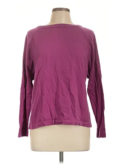 Pre-owned Jjill Wool Pullover Sweater In Purple