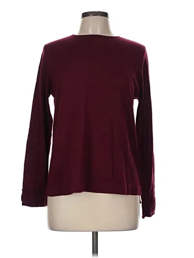 Pre-owned Jjill Wool Sweater In Burgundy