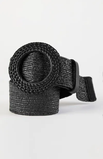 Jjill Woven-buckle Stretch Belt In Black