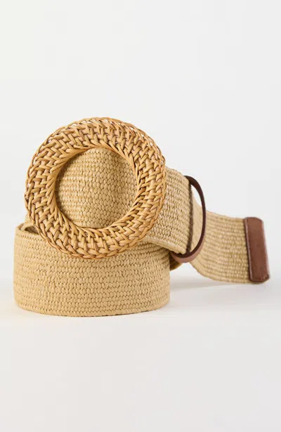 Jjill Woven-buckle Stretch Belt In Brown