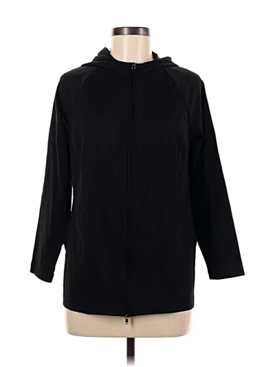Pre-owned Jjill Zip Up Hoodie In Black