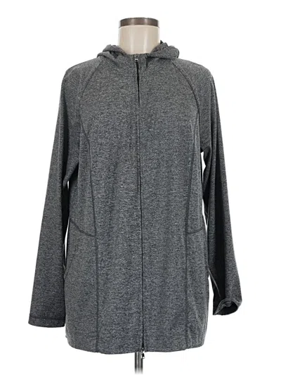 Pre-owned Jjill Zip Up Hoodie In Gray