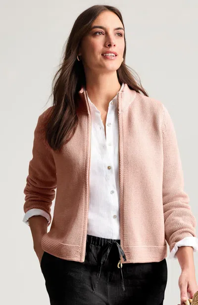 Jjill Zip-front Cardigan In Pink