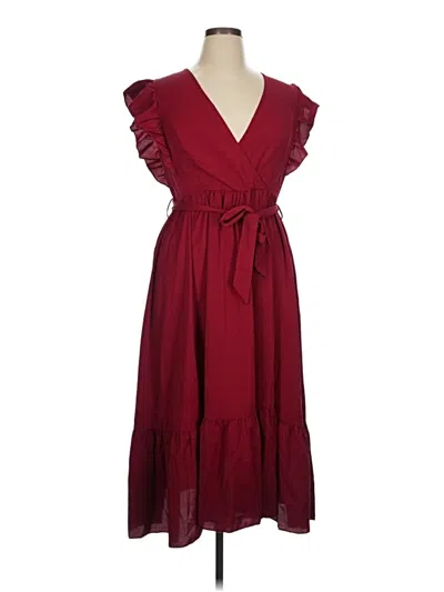 Pre-owned Jj's House Casual Dress In Burgundy