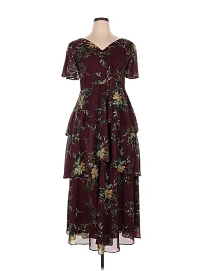 Pre-owned Jj's House Casual Dress In Burgundy