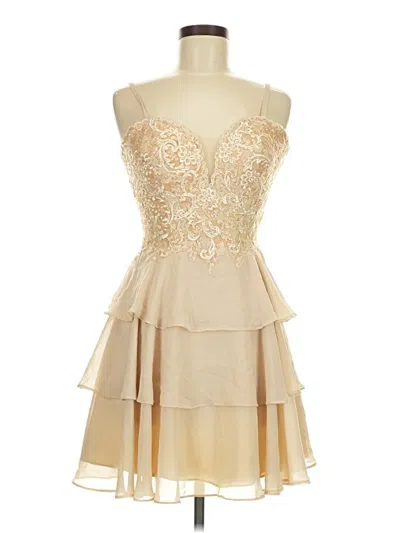 Pre-owned Jj's House Cocktail Dress In Tan