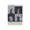 J.j.textile Black / Grey / Brown Neutral Chess Wool Throw