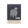 J.j.textile Black / White Charcoal Mima Sheep Wool Throw In Gray