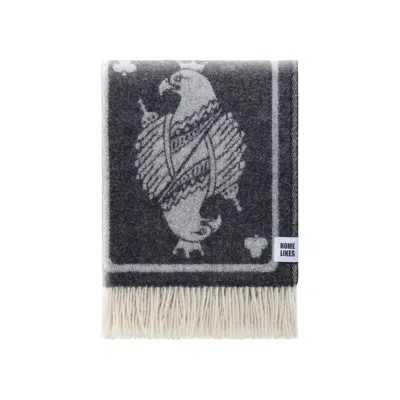 J.j.textile Black / White Monochrome Playing Cards Wool Throw