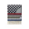 J.j.textile Black / White / Red Geometric Wool Throw