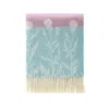 J.j.textile Blue / Pink / Purple Thistle Pastel Wool Throw